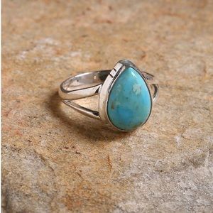 YS Gems NWT  Size 6 Blue Mohave Turquoise & Sterling Silver Teardrop Ring